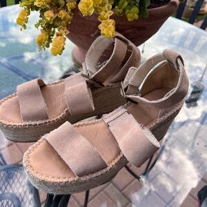 Soludos Palma Suede Espadrille Platform Tan Espadrilles with Jute Trim